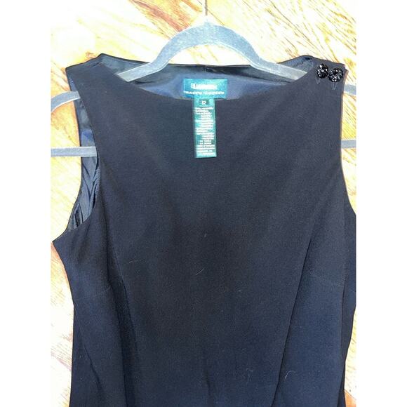 $169 NWT Lauren Ralph Lauren Size 12 Womens Maxi crepe evening Dress Back Slit - Picture 3 of 15